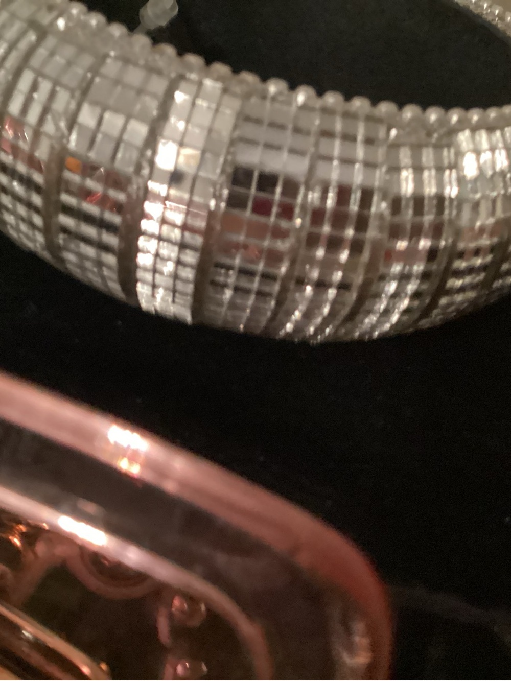 Silver-Tone Women's Mosaic Bangle Watch Bracelet